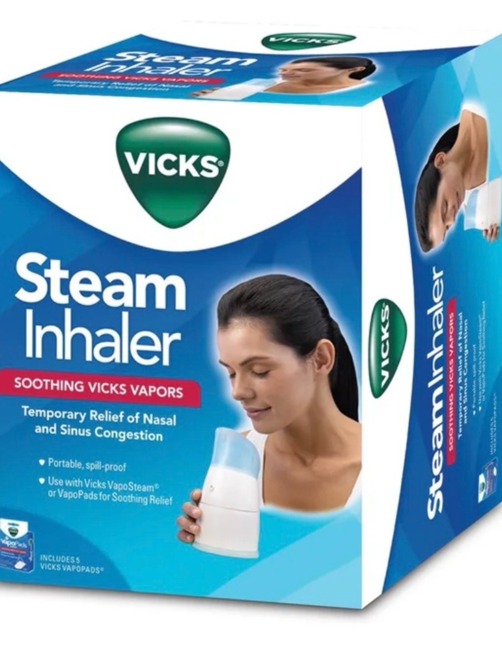 🚛 Vicks Steam Inhaler - White and Light Blue - Soothing Vapors